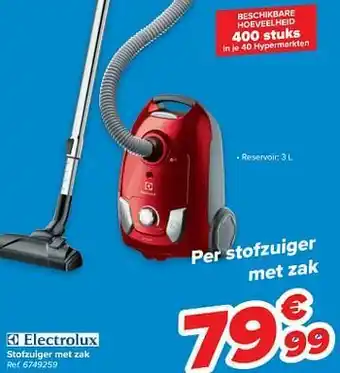 Carrefour Electrolux stofzuiger met zak aanbieding