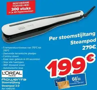 Rowenta stoomstijltang steampod 3.0