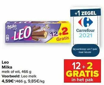 Carrefour Milka leo melk aanbieding