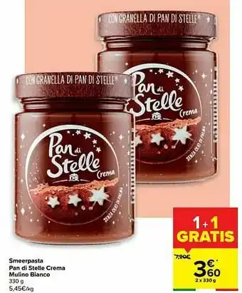 Carrefour Smeerpasta pan di stelle crema mulino bianco aanbieding