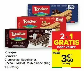 Carrefour Koekjes loacker aanbieding