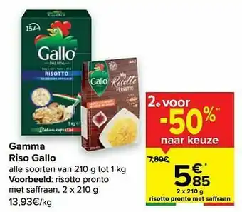 Carrefour Riso gallo risotto pronto met saffraan aanbieding