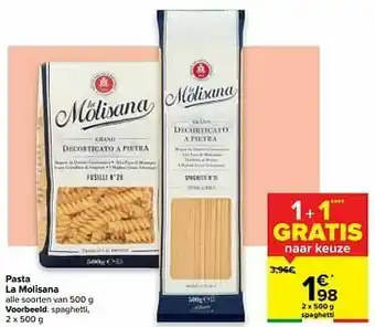 Carrefour La molisana spaghetti aanbieding