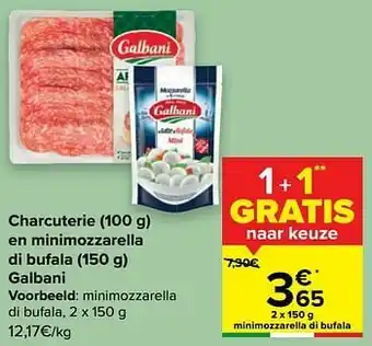 Carrefour Galbani minimozzarella di bufala aanbieding