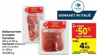 Carrefour Italiaanse ham in sneden carrefour aanbieding