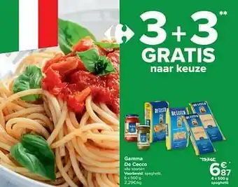 Carrefour De cecco spaghetti aanbieding