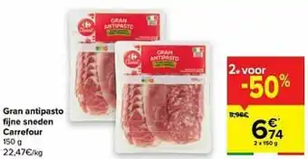 Carrefour Gran antipasto fijne sneden carrefour aanbieding