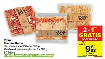 Carrefour Mamma roma pizza margherita aanbieding