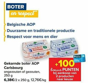 Carrefour Gekarnde boter aop carlsbourg aanbieding