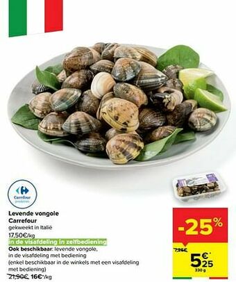 Carrefour Levende vongole carrefour aanbieding