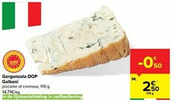 Carrefour Gorgonzola dop galbani aanbieding