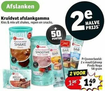 Kruidvat Maaltijdreep pinda noga aanbieding