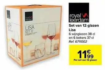 Carrefour Set van 12 glazen lisa aanbieding