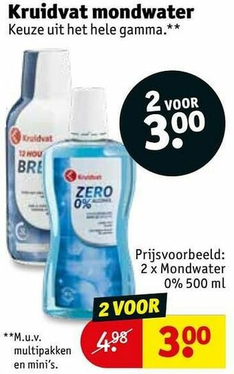 Kruidvat Mondwater 0% aanbieding