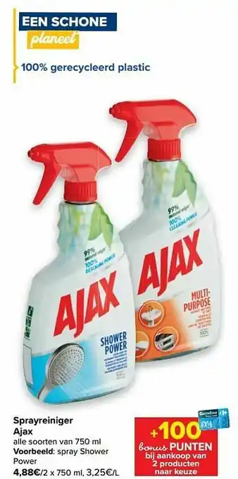 Carrefour Ajax spray shower power aanbieding