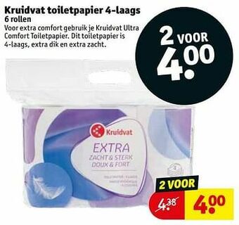 Kruidvat Kruidvat toiletpapier 4-laags aanbieding