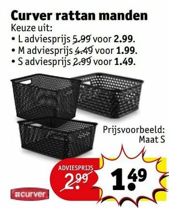 Kruidvat Curver rattan manden aanbieding