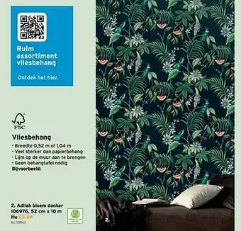 Vliesbehang adilah bloem donker