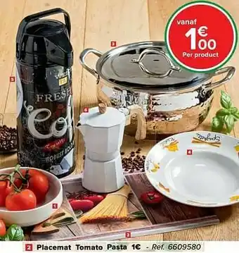 Carrefour Placemat tomato pasta aanbieding