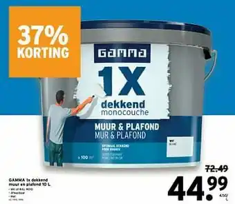 GAMMA Gamma 1x dekkend muur en plafond aanbieding