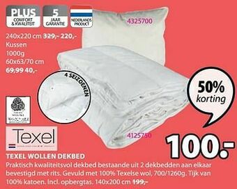 Jysk Texel wollen dekbed aanbieding