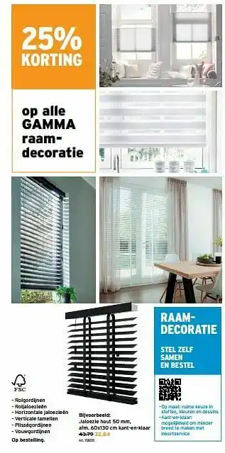 GAMMA Gamma raamdecoratie jaloezie aanbieding