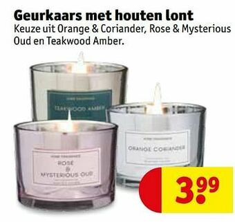 Kruidvat Geurkaars met houten lont aanbieding