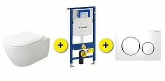 Zelfbouwmarkt Toiletset Subway Wit Incl Wc-bril + Drukplaat Wit + Inbouwres Up320 aanbieding