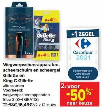 Carrefour Wegwerpscheerapparaten blue 3 aanbieding