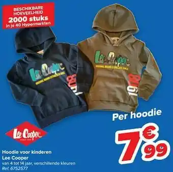 Carrefour Hoodie voor kinderen lee cooper aanbieding