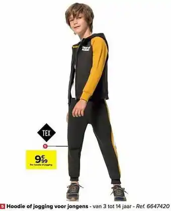 Carrefour Hoodie of jogging voor jongens aanbieding