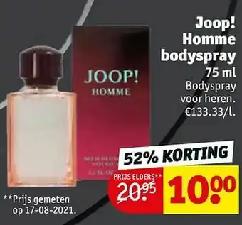 Kruidvat Joop! homme bodyspray bodyspray voor heren aanbieding