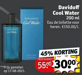 Kruidvat Davidoff cool water eau de toilette voor heren aanbieding