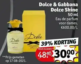 Kruidvat Dolce + gabbana dolce shine eau de parfum voor dames aanbieding