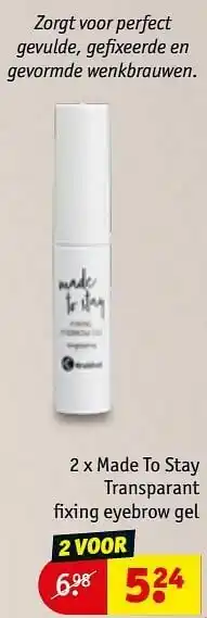 Kruidvat Made to stay transparant fixing eyebrow gel aanbieding