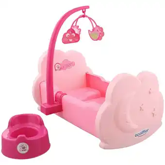 Action Ecoiffier poppenbed met potje aanbieding