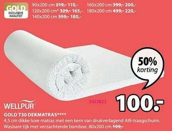 Jysk Gold t30 dekmatras aanbieding