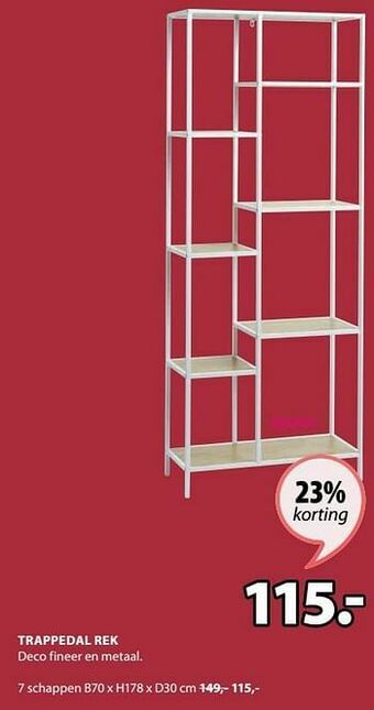 Jysk Trappedal rek 7 schappen aanbieding