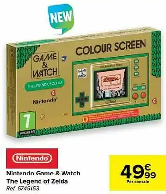 Carrefour Nintendo game + watch the legend of zelda aanbieding