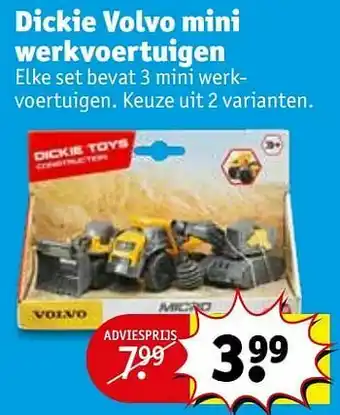 Kruidvat Dickie volvo mini werkvoertuigen aanbieding