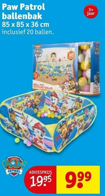 Kruidvat Paw patrol ballenbak aanbieding