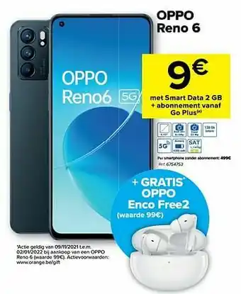 Carrefour Oppo reno 6 aanbieding