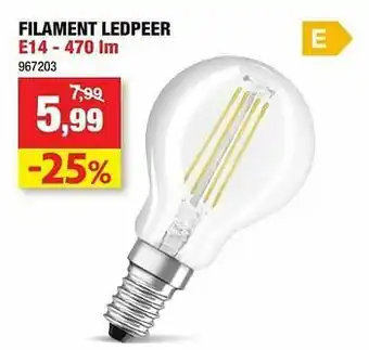Hubo Filament ledpeer e14 aanbieding