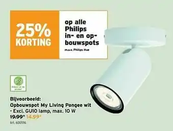 GAMMA Opbouwspot my living pongee wit aanbieding