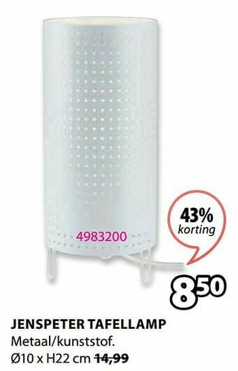 Jysk Jenspeter tafellamp aanbieding