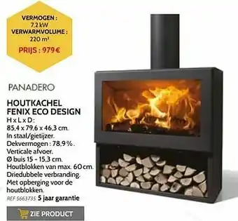 Brico Houtkachel fenix eco design aanbieding