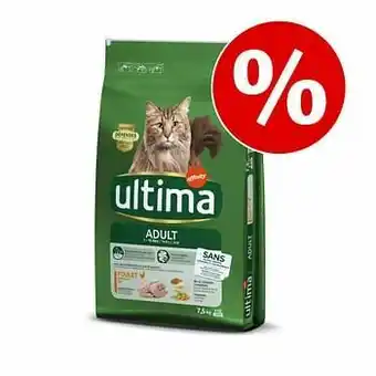 Zooplus 2 kg / 2,5 kg gratis! 7,5 kg / 10 kg Ultima Cat - Sterilized Kip & Gerst (10 kg) aanbieding