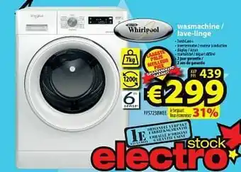 ElectroStock Whirlpool wasmachine - lave-linge ffs7238wee aanbieding