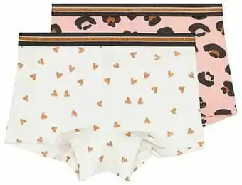 HEMA Kinderboxers Katoen/stretch Leopard - 2 Stuks Oudroze (oudroze)