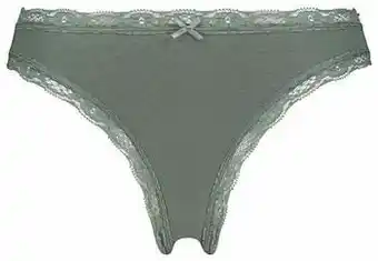HEMA HEMA Damesslip Stretch Katoen/kant Donkergroen (donkergroen) aanbieding